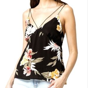 Volcom Good to Be You Cami in Strappy Black and Green Floral Size XS